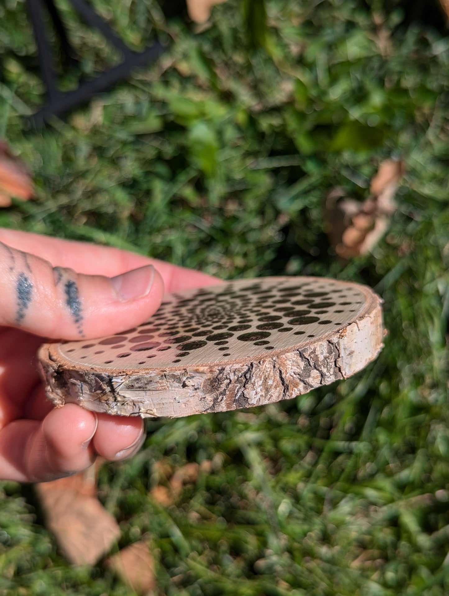 HAND PAINTED WOOD CUT MANDALA