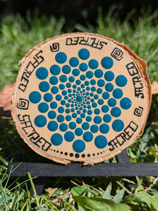 HAND PAINTED WOOD CUT MANDALA