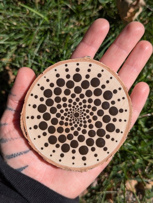 HAND PAINTED WOOD CUT MANDALA