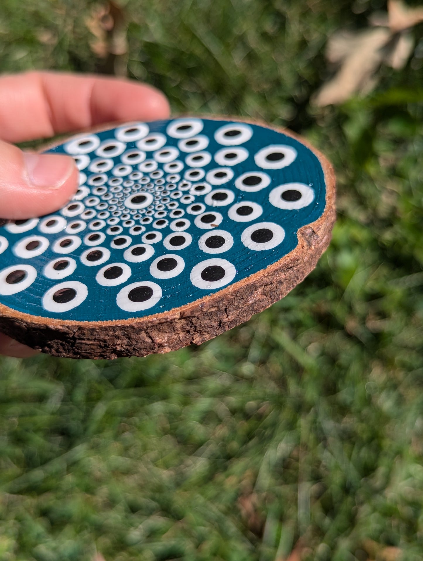 HAND PAINTED WOOD CUT MANDALA