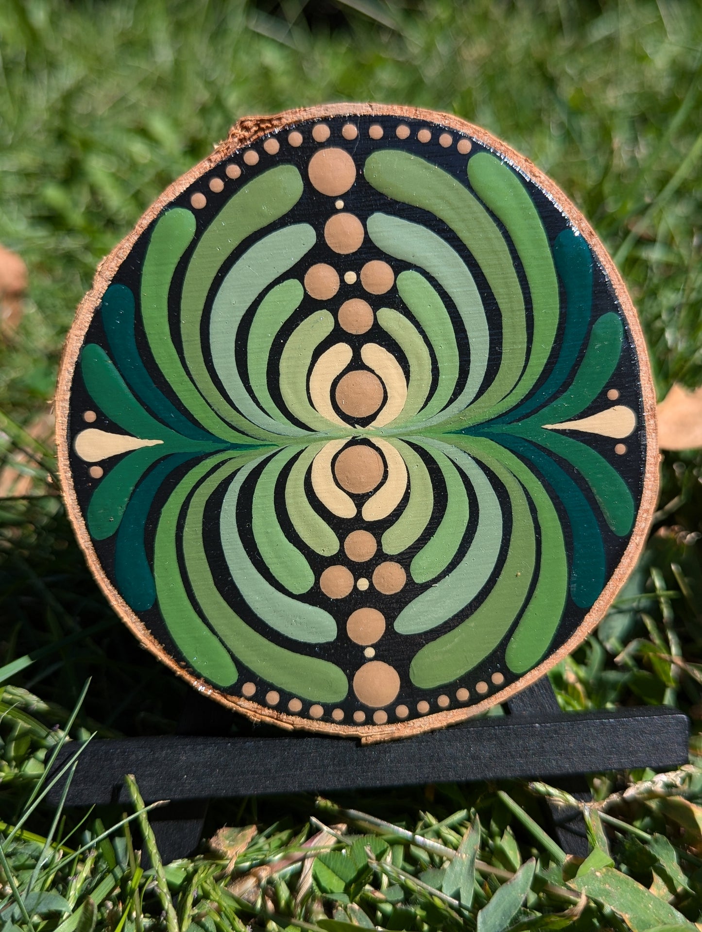 HAND PAINTED WOOD CUT MANDALA