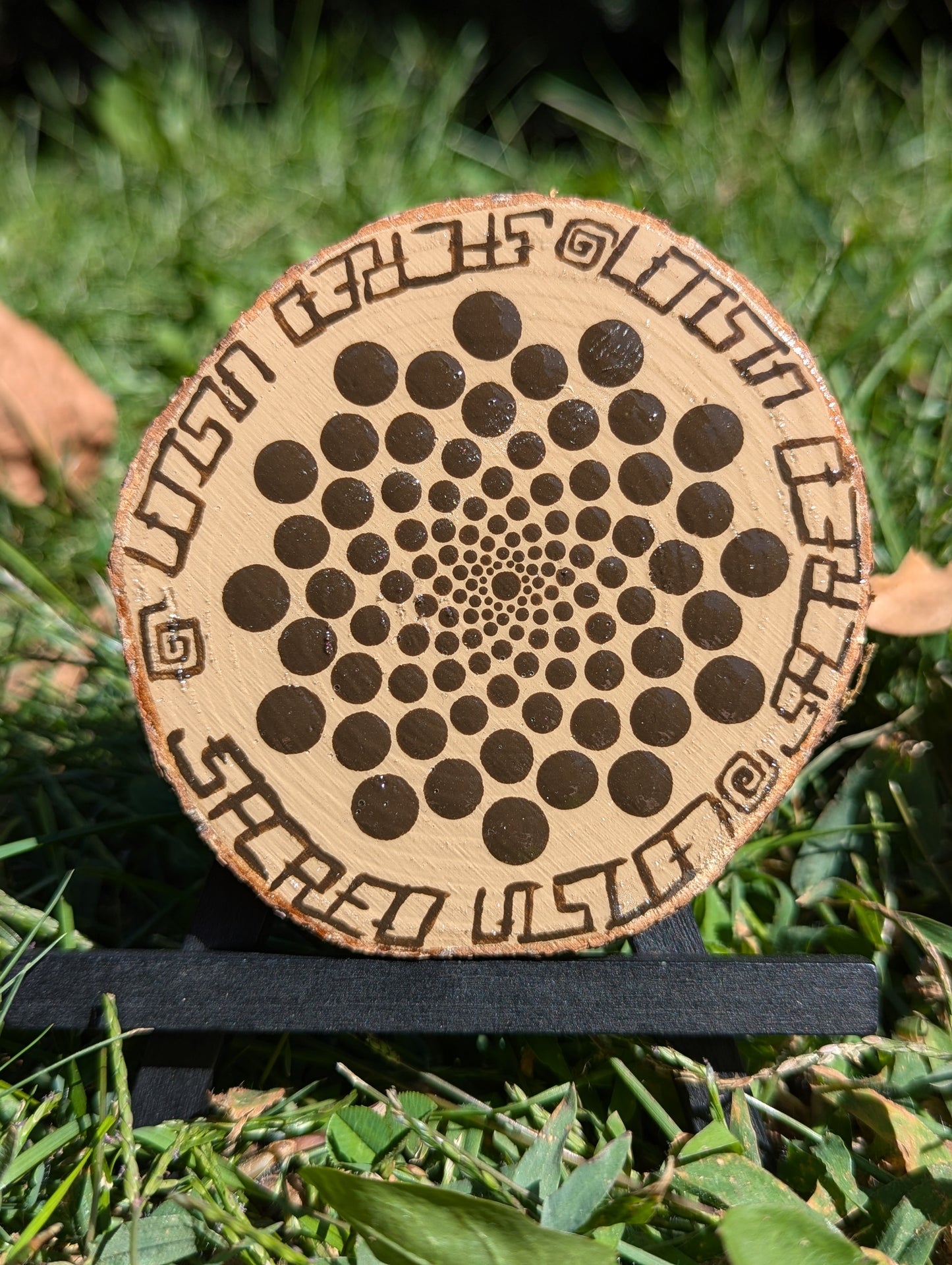 HAND PAINTED WOOD CUT MANDALA