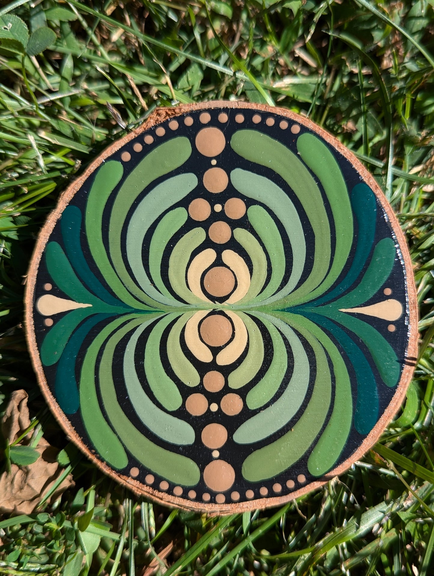 HAND PAINTED WOOD CUT MANDALA