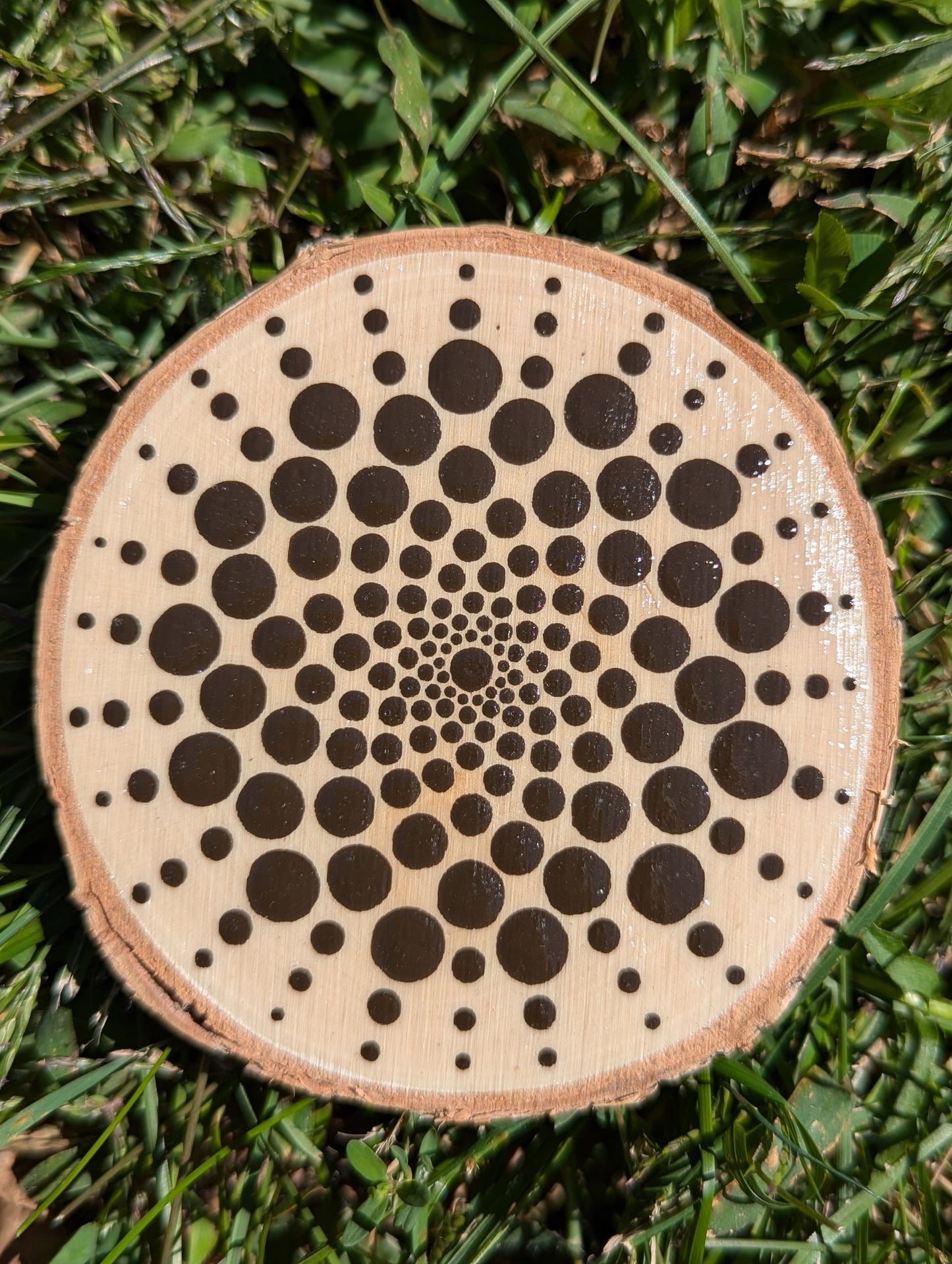 HAND PAINTED WOOD CUT MANDALA