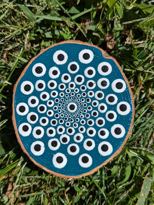 HAND PAINTED WOOD CUT MANDALA