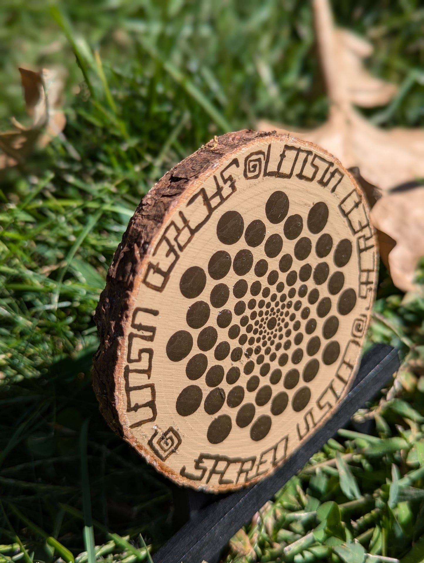 HAND PAINTED WOOD CUT MANDALA