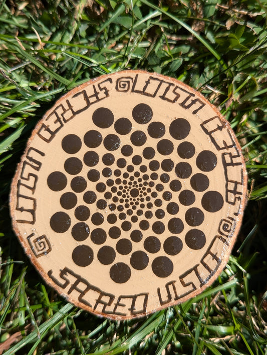 HAND PAINTED WOOD CUT MANDALA