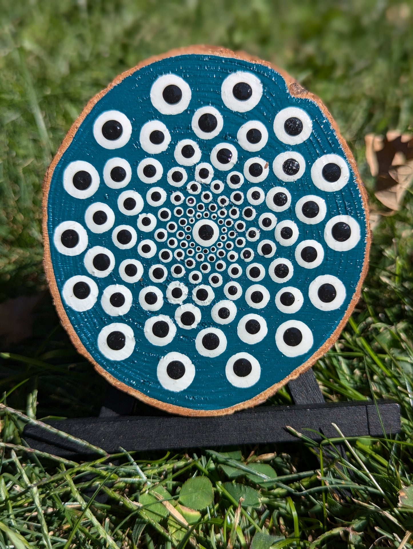 HAND PAINTED WOOD CUT MANDALA