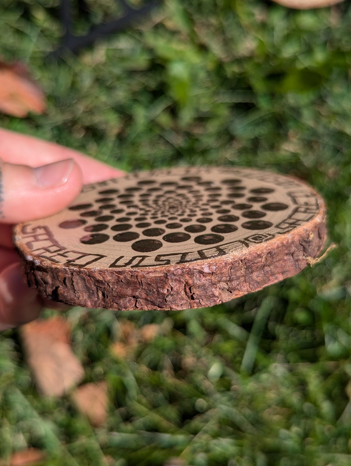 HAND PAINTED WOOD CUT MANDALA