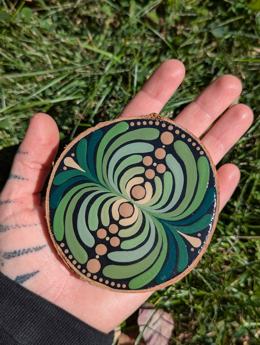 HAND PAINTED WOOD CUT MANDALA