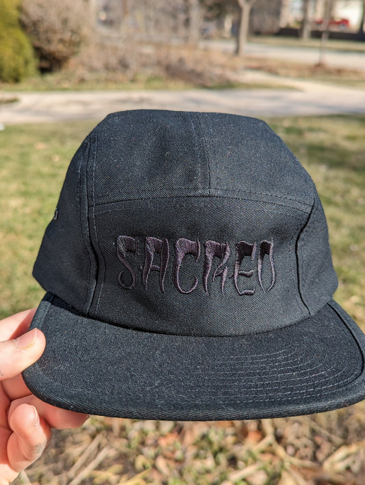 Sacred 5 Panel Hat - Black